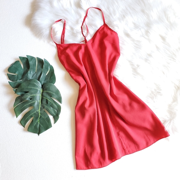 Free People Other - Free People Red Slip Intimate Mini Dress Chemise